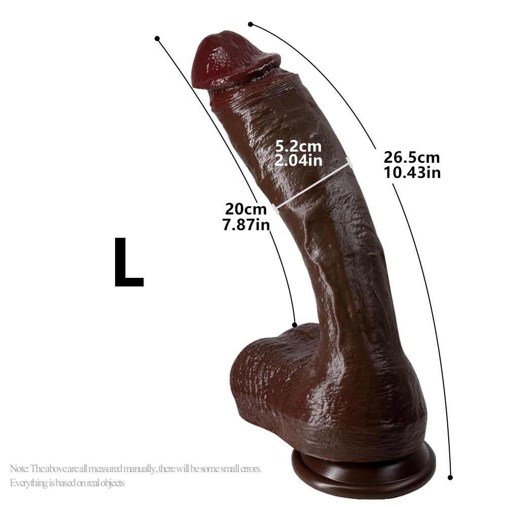 Extra Large Realistic Dildo – 5 Sizes Up To 33cm, Soft Liquid Silicone Penis Toy with Strong Suction Cup, Female & Couple Sex Toy