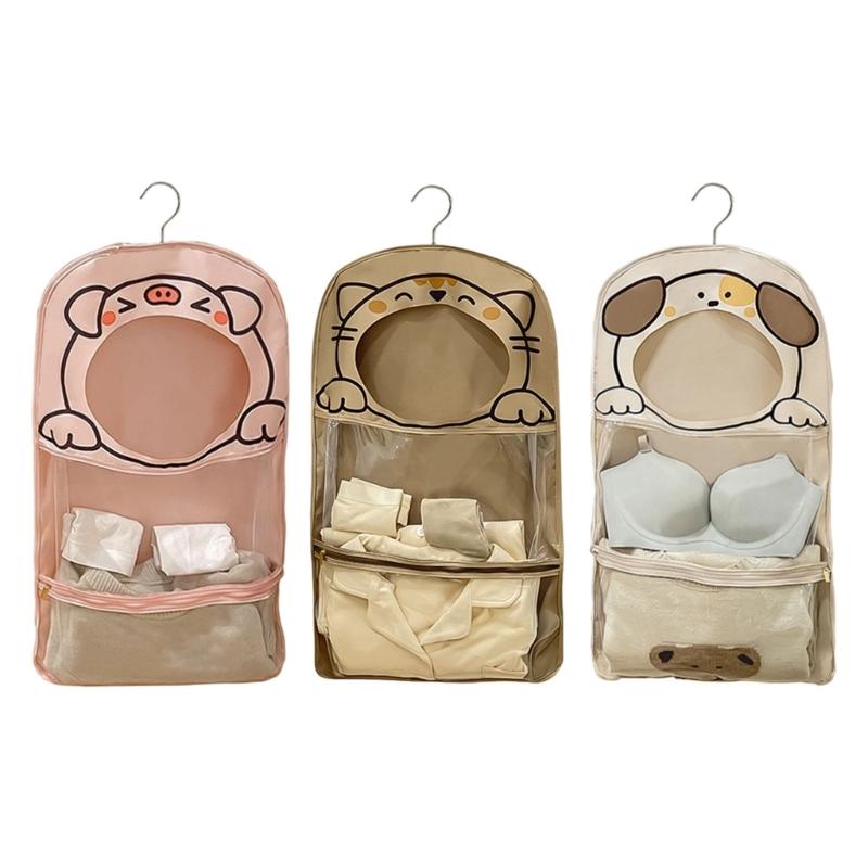 Organizzatori da appendere con apertura extra larga, design a cartone animato, resistenti all'acqua, borsa da parete salvaspazio per la casa, cucine, bagni