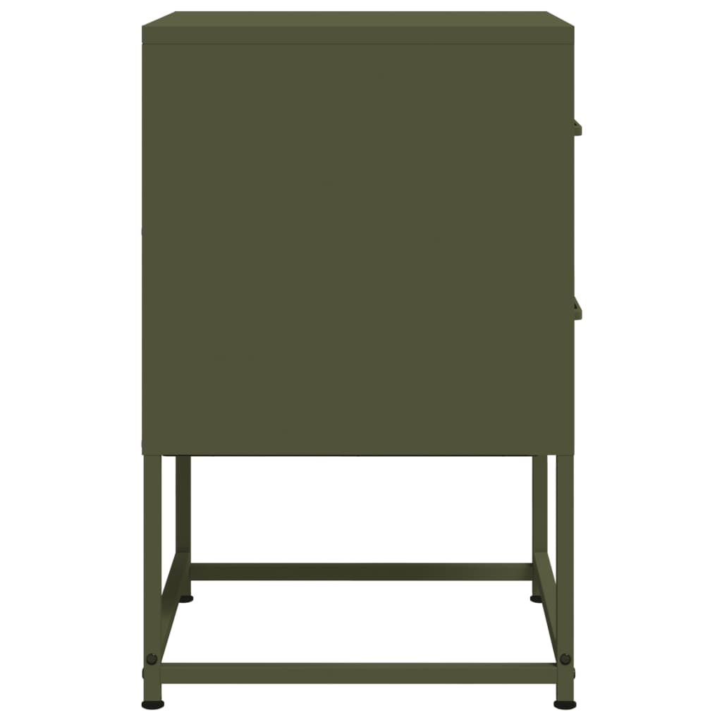 Nightstand Olive Green 36 X 39 X 60.5 Cm Steel