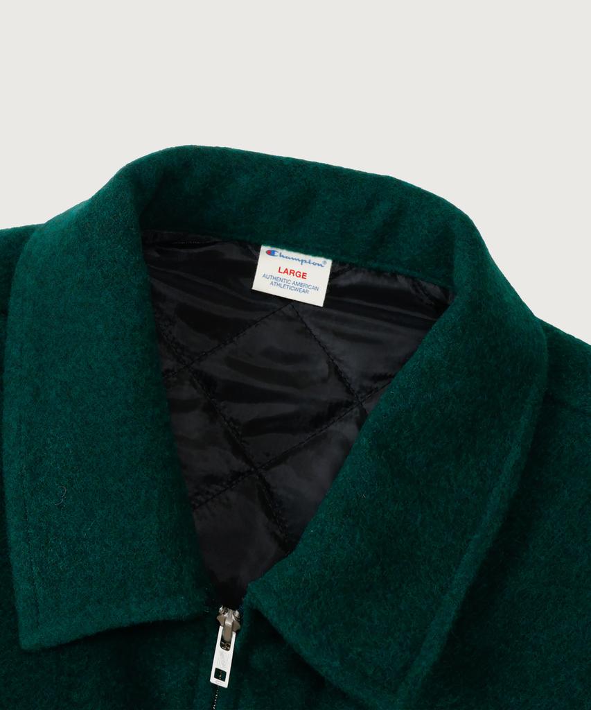 Champion C Logo Award Varsity Jacket Dark Green