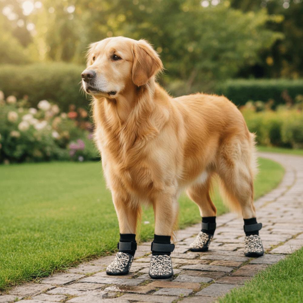 4 Pieces/set Wear Resistant Pet Knitted Socks Paw Pattern Dog Shoes Socks Floor Protection