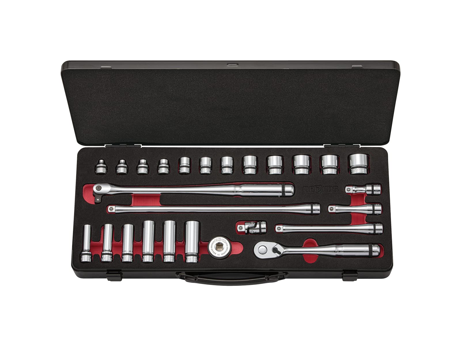 

Kyoto Machinery Tools Nepros Socket Wrench Set NTB3X26CZ Silver (KTC) 9.5sq. [26 Pieces] (With Case) срібний