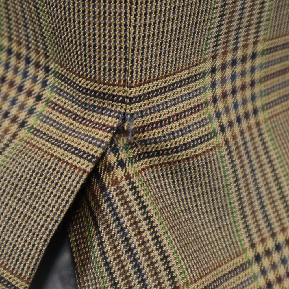 Burberry Check Pattern Tailored Jacket 52L Brown LONDON Men's Used