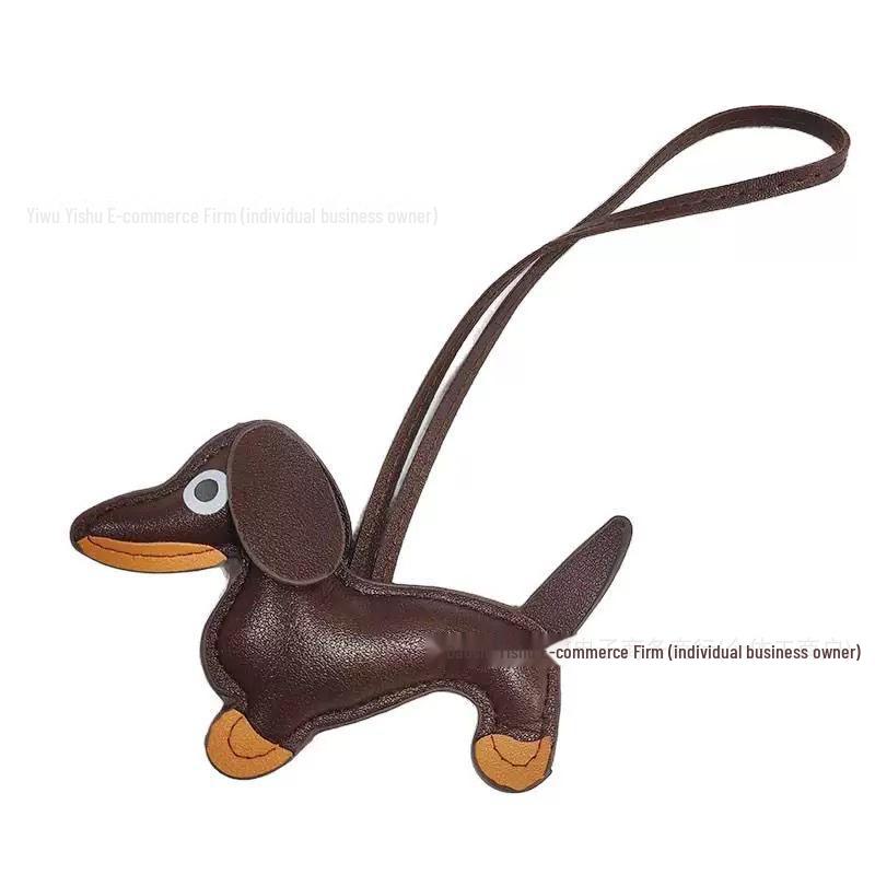 Dackel-Schlüsselanhänger aus PU-Leder: Niedliches grenzüberschreitendes Autozubehör und kreatives Taschenornament.