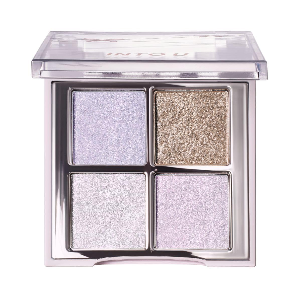 

INTO U Eyeshadow Rotational Eyeshadow Palette 4 цвета Glossy Glitter Pearl S01 Swan Lake #AS •