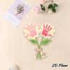 Artistic Hand Painted Mother's Day Plaque Decoration Ornament Hand Print DIY Sign Mom Gifts Flower Table Decor Fun Activity