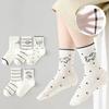 5pairs/set Children's Lovely Animal Boys Socks White Cute Dog Cotton Socks Cartoon Girls Spring Summer Striped Dog Sock