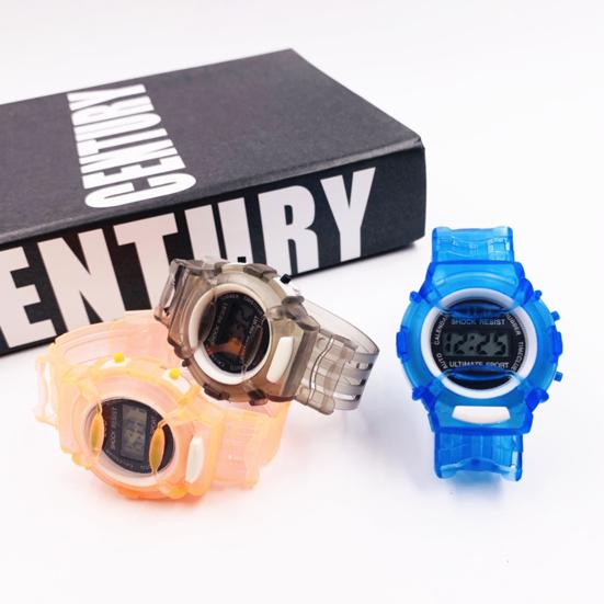 Montre Digitale Choc Lecture Cadran Rond Résistante Facile Anti-décoloration Montre-bracelet Précise pour Enfants
