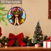 Acrylic Jesus Christ with Crown of Thorns Suncatcher, Stained Glass Effect Window Hanging Ornament for Religious Christian Decor Gifts