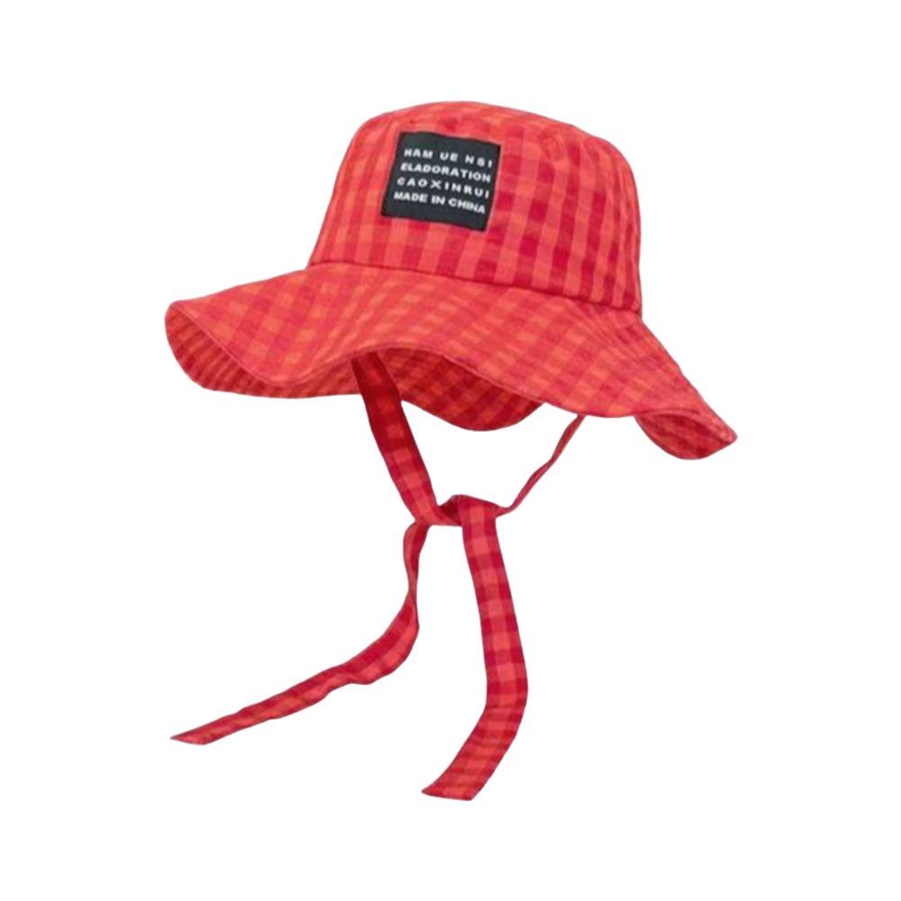 Fashion Breathable Fisherman Hats Wide Brim Lace Up Sun Protection Hats Adjustable Strap Sun Cap красный