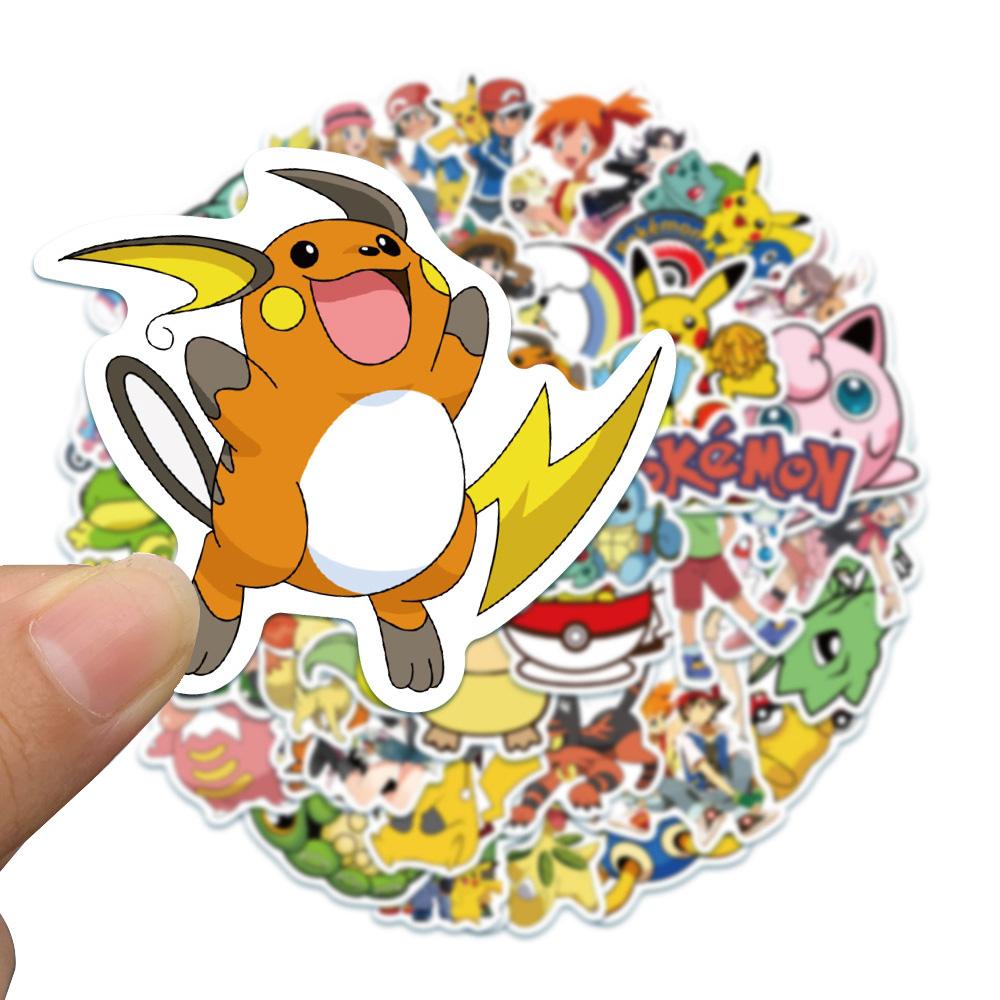 10/30/50pcs Kawaii Cartoon  Stickers Cute Anime Pikachu Sticker Water Bottle Suitcase Phone Diary Graffiti Decals Packing