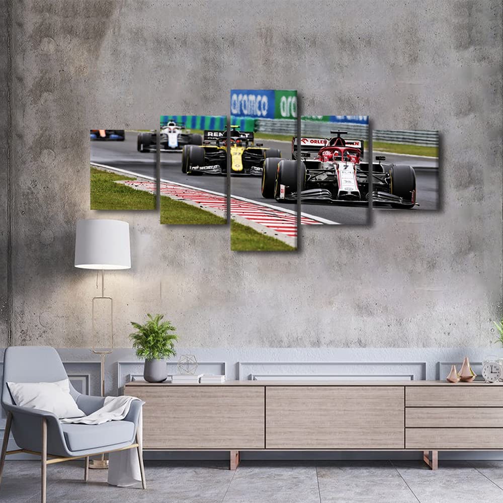 5Pcs Rustic F1 Racing Car House Paitings Sports Car 5 Pieces Pictures Canvas Wall No Framed Paintings Poster Home Decor Modern