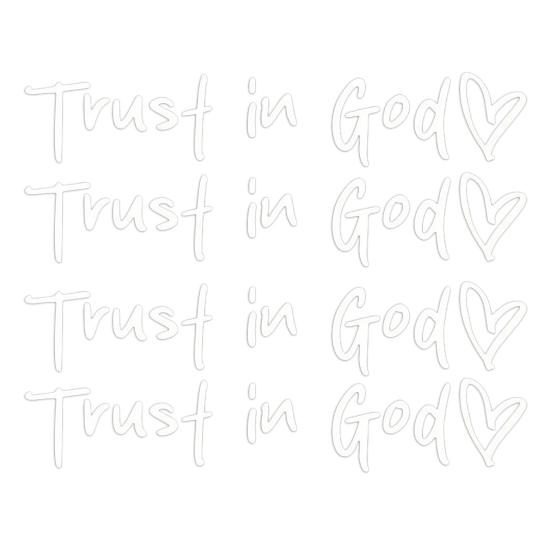 2/4/6/8Pcs Trust in God Rearview Mirror Stickers Strong Stickiness Waterproof Self Adhesive Car Decals Automotive Exterior Decals