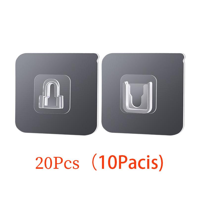 

10/5 пар двосторонніх клейових настінних гачків Невидимий безслідний карабін Настінний тримач для зберігання Ванна кімната Кухня Спальня Комплект гачків