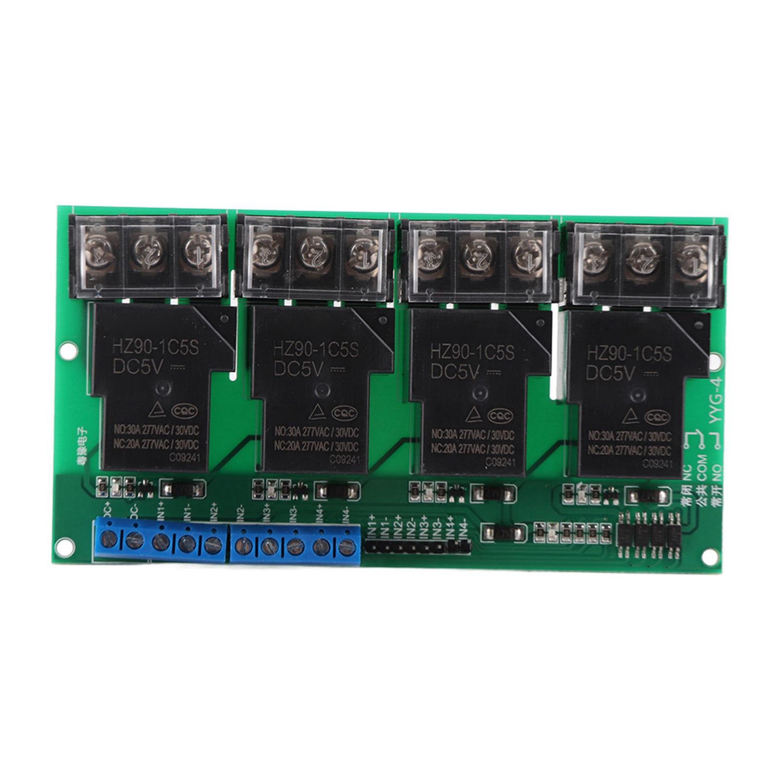

High Power Four Way Relay Module Control Panel Optocoupler Isolation 30A YYG4 DC5V
