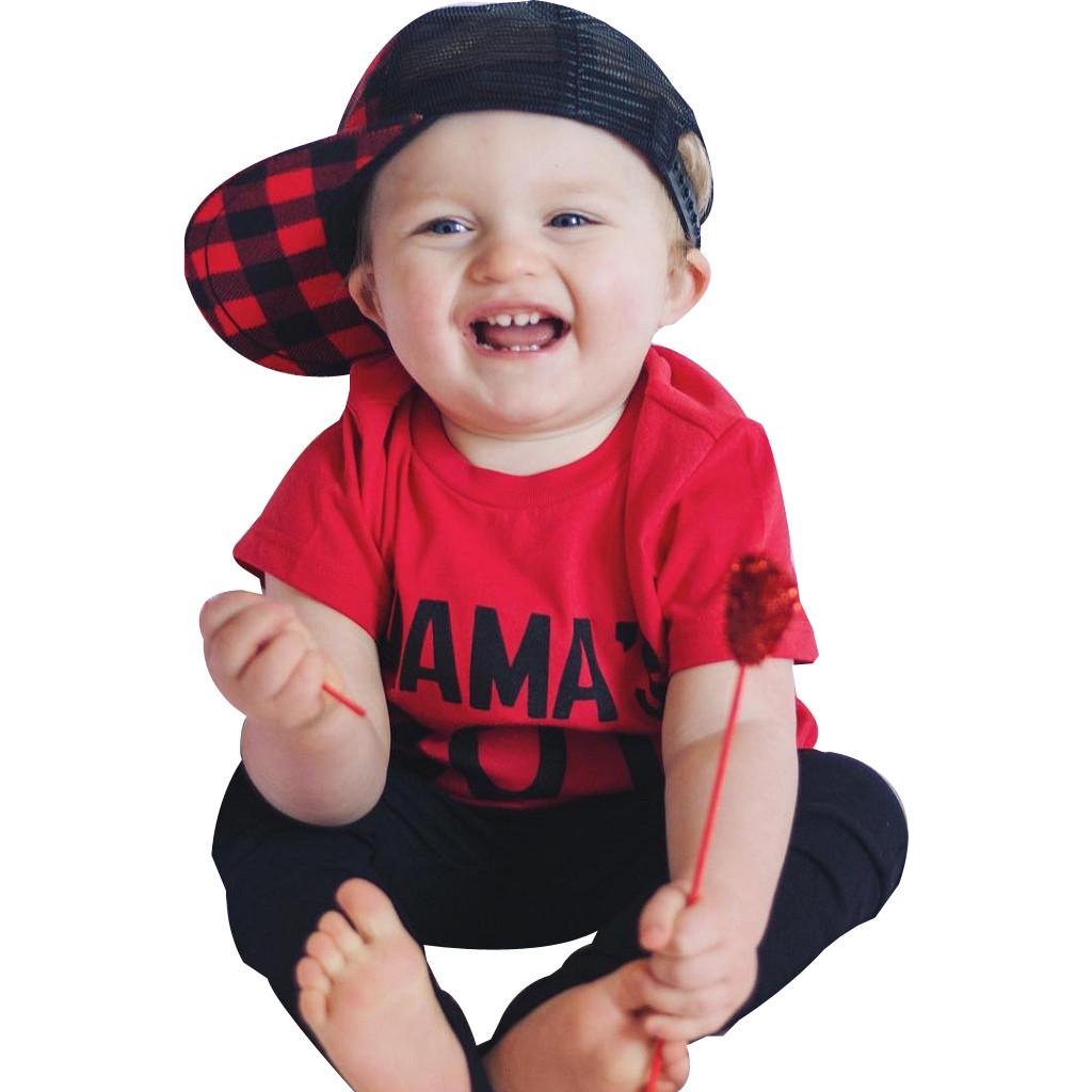 Buy Kids Toddler Baby Boy Letter T Shirt Short Sleeve Tops Pants