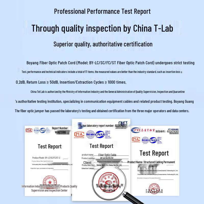 Boyang SC/APC Single Mode Fiber Optic Patch Cord