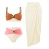 2025 Gold-Plated Color Block High Waist Bikini for Women