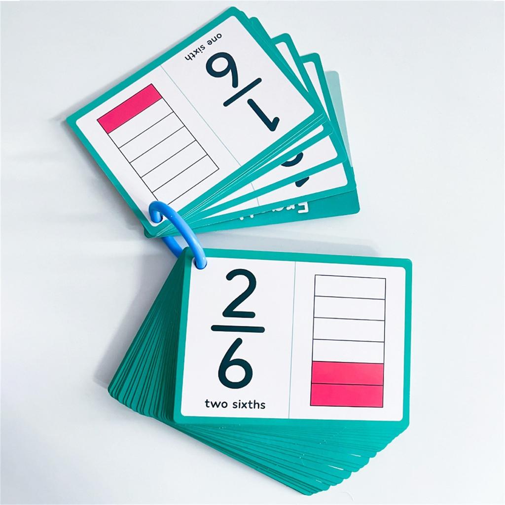 35 Pieces Fraction Chart Double Sided Flash Cards, Math Fractions From 1-12 Educational Math Learning Tools For Home School Supplies