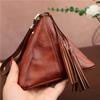 First Layer Cowhide Retro Zongzi Change Bag Personalized Storage Small Bag Handbag Large Capacity Zipper Fashion Handbag
