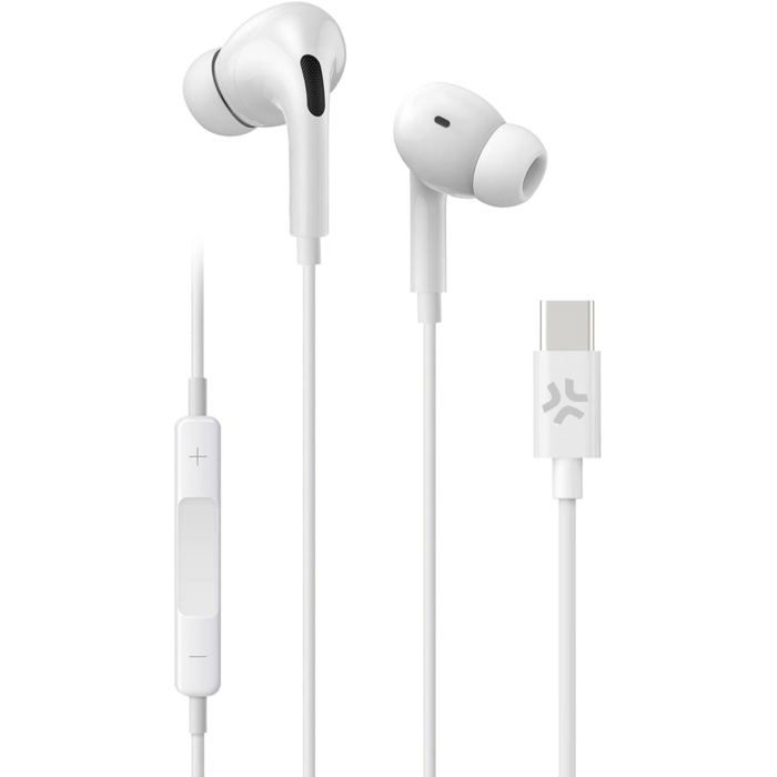 Stereo In-Ear Hodetelefoner - CELLY - UP1200 - USB-C - Hvit - 50 g