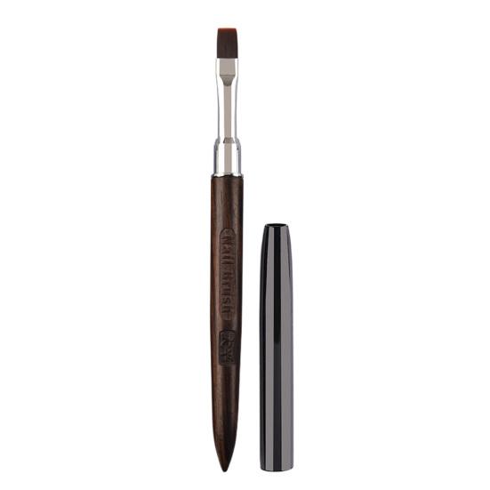 Nail Brush Flexible Soft Nylon Bristles Carved Design Wooden Handle Manicure Tool Multifunctional Square Round Head Phototherapy Gel Painting Brush