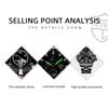 Mens Sports Watches Men Business Stainless Steel Quartz Watch Man Casual Calendar Luminous Clock