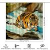 Watercolor Tiger Shower Curtain Bath Decor Printed Fabric Waterproof Rainfall Bathtub Cover 72X84Inch (183X213Cm) Animal Print H