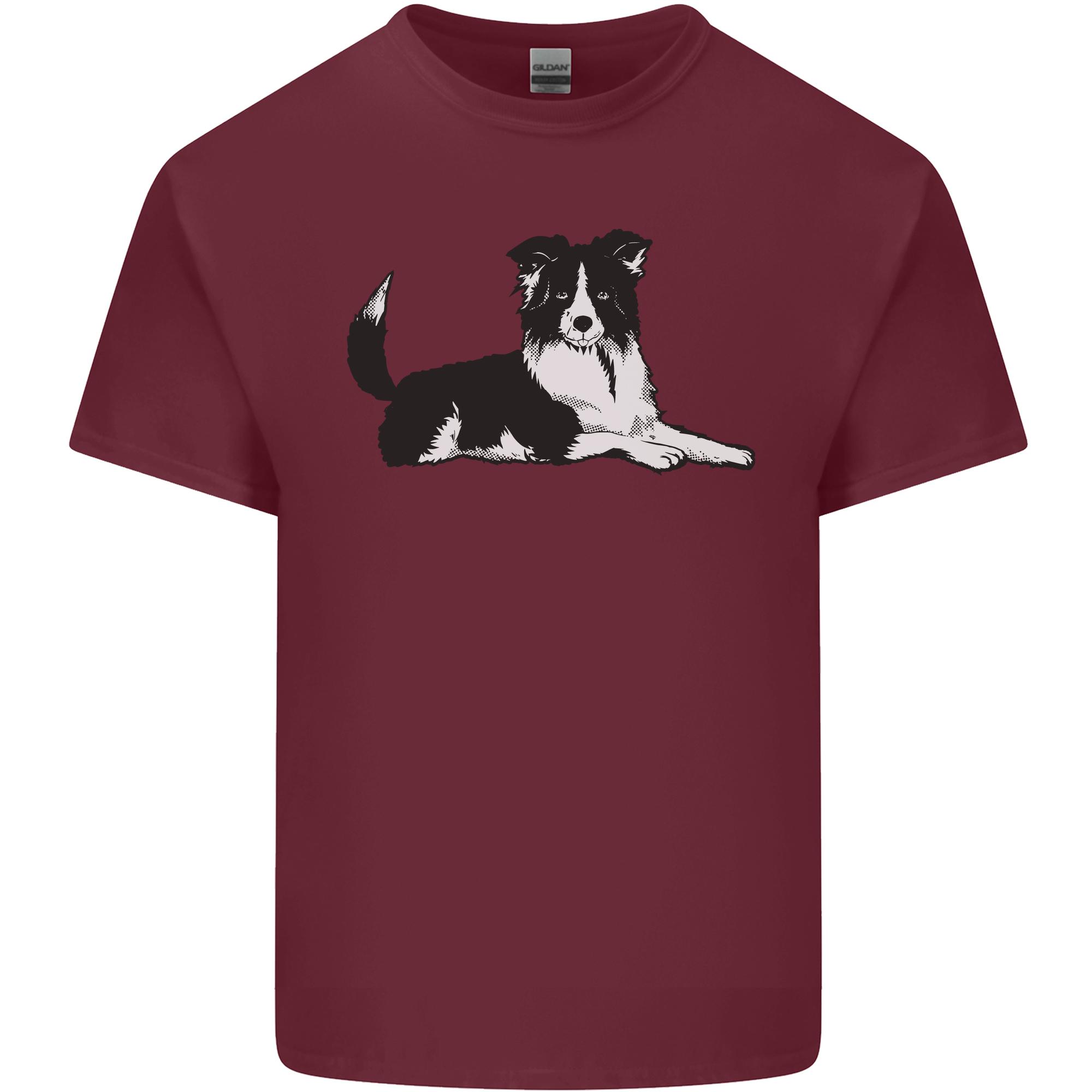 A Border Collie Dog Lying Down Unisexs Light Cotton TShirt S