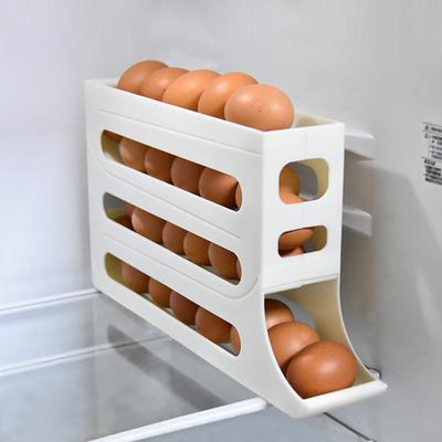 Egg Organizer Egg Stand Automatic Roll-Down Egg Organizer Holder Space Saving Rolling Egg Dispenser For Cabinet Refrigerator