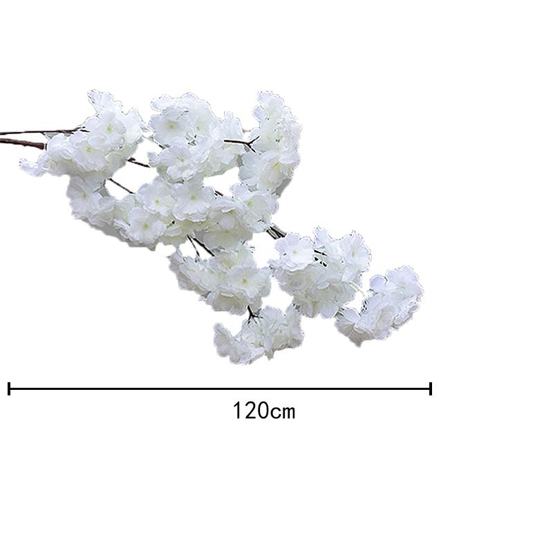 120cm Encrypted Pear Tree Branch Artificial Ribbon Cherry Blossom Flowering Branch Twig Party Decor Simulation Wedding