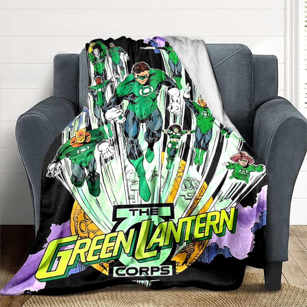 1pc Green Lantern Corps Blanket Polyester Fiber, All Season Comfort for Sofa, Bed, Office, Car, Camping Ideal Home Decor & Gift, Office Comfort