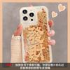 New Year's red fortune applies to Apple 11Promax mobile phone case 11promax fine hole anti-drop quicksand mobile phone case
