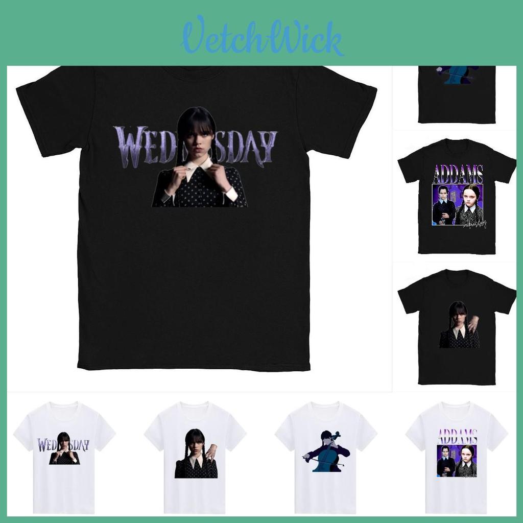 La Famiglia Addams Mercoledì T-shirt Unisex Top Stiloso Morbido Traspirante Comodo