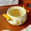 DearDali Banana Ceramic Pot,Whimsical Banana Design,Double Handle, High Temperature Oven Safe, Ideal for Cooking, Steaming, and Boiling