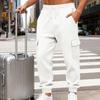Spring and autumn jacquard checkered jogger pants, casual long pants for men, versatile and stylish multi-pocket trousers