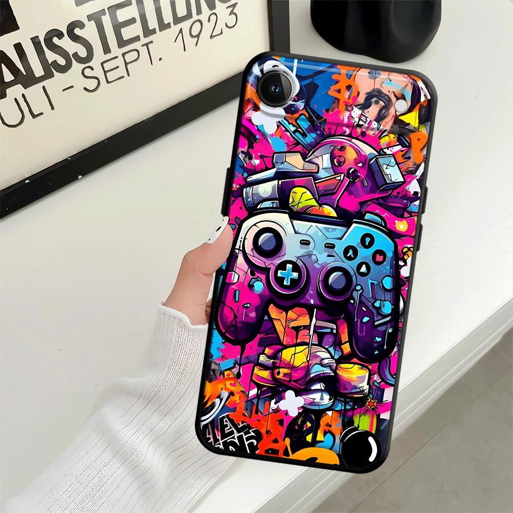 Case for iPhone XS Max 7 8 13 12 11 17 Pro Max 15 16 14 Plus 17Air XR Black Soft Phone Cover Creative Graffiti Art