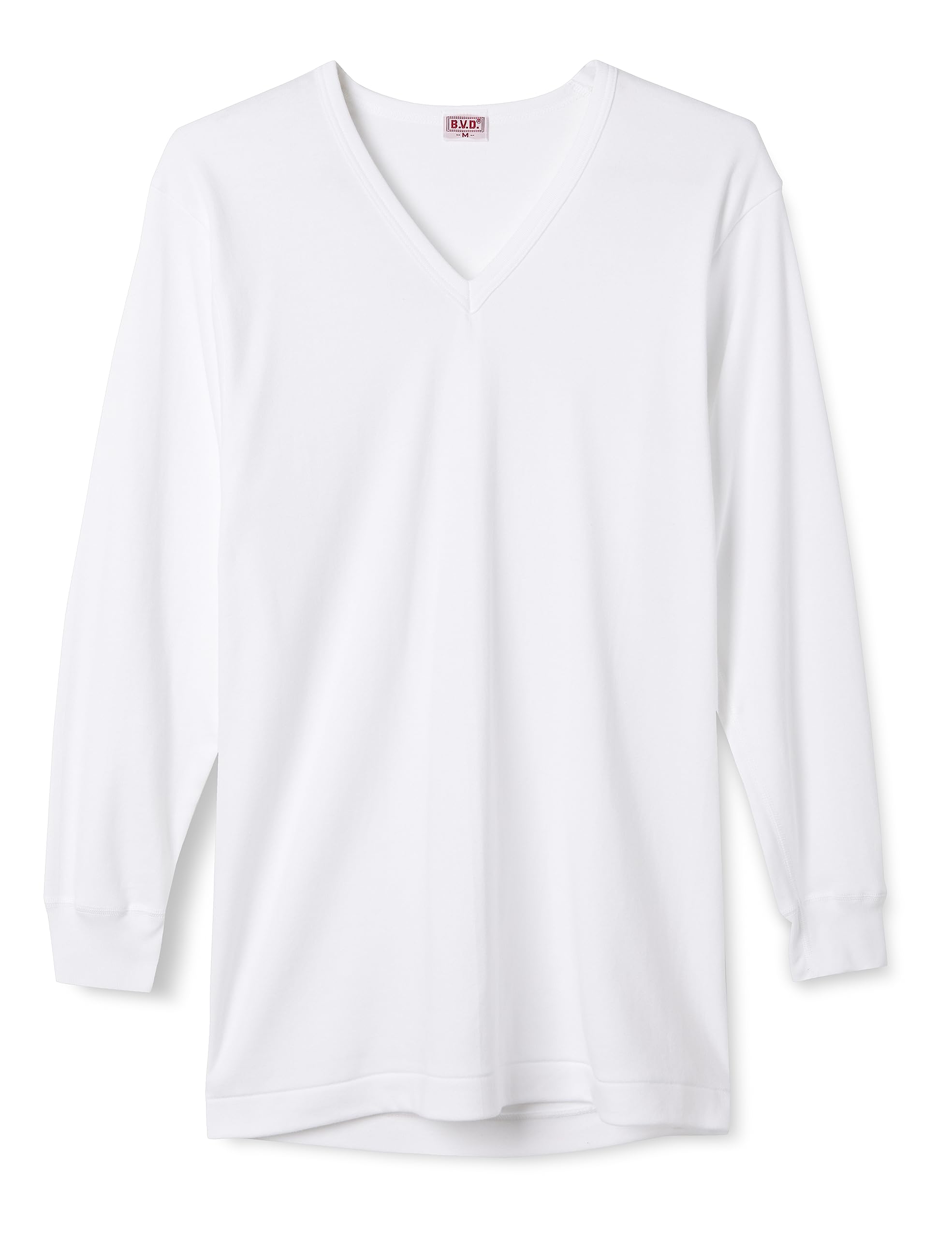 

[B.V.D.] Футболка с V-образным вырезом и длинными рукавами белый