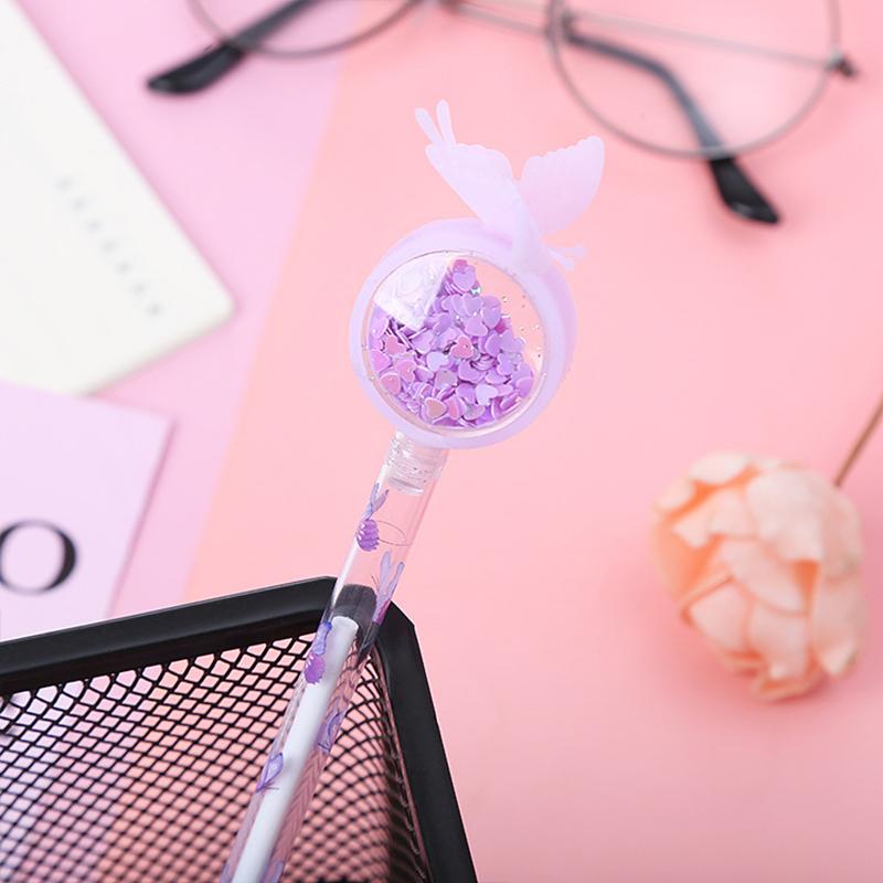 

New New 1pc Cute Butterfly Gel Pen Creative Water-Based Pen School Office Stationery фіолетовий