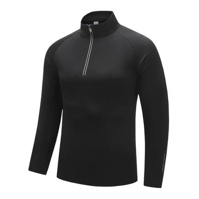 Men's Outdoor Elastic Quick-Dry Stand-Up Collar Long Sleeve T-Shirt Half-Zip Sports Casual Cycling Base Layer