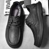 Fashion Genuine Leather Mens Casual Shoes Handmade Oxford Shoes Lace Up Leisure Walk Sneakers Non-Slip Male Hiking Shoes Walking Loafers