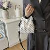 Drawstring Closure Polka Dot Shoulder Bag Nylon Female Tote Bag Crossbody Bucket Bag  Outdoor