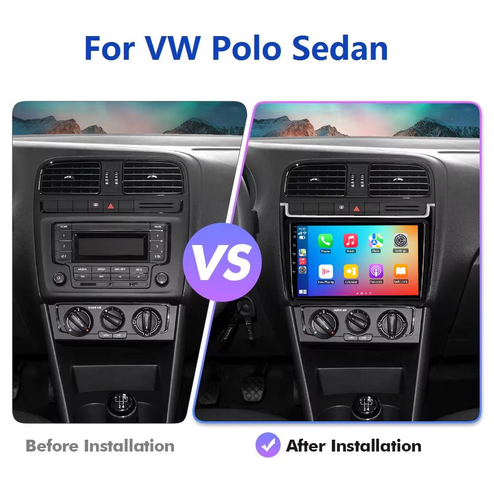 Ραδιόφωνο Αυτοκινήτου Android 4G Carplay 2din Multimedia Video Player για VW Volkswagen POLO Sedan 2008-2016 Πλοήγηση GPS Στερεοφωνική Μονάδα Κεφαλής BT