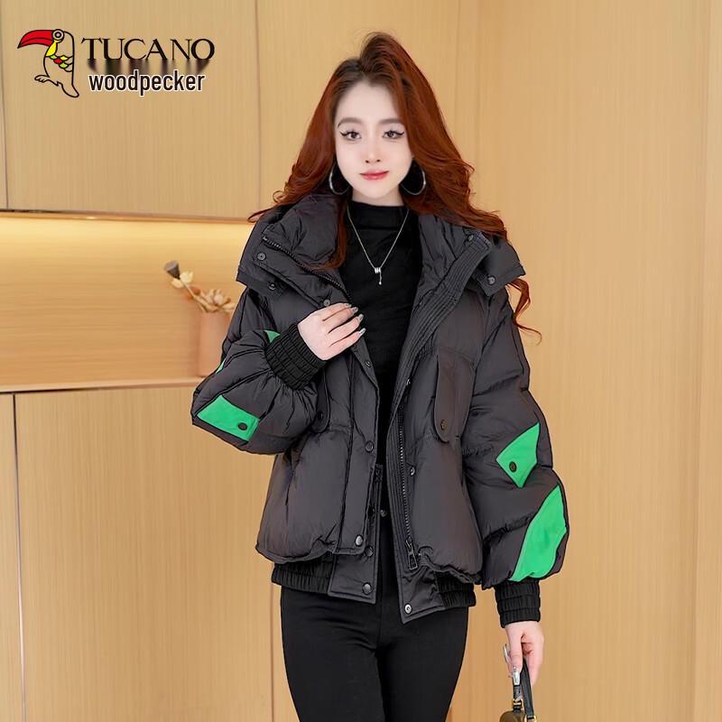 Woodpecker Women's Fashion Winter Thickened Spliced Down Jacket