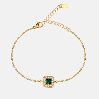 Bracelet Cube de Sucre Émeraude pour Femmes Design de Niche Ins Été Mode Haut de Gamme Polyvalent Bijoux de Luxe Léger