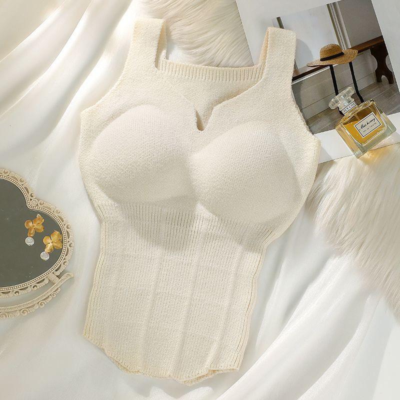 

Женский двухсторонний бархатный теплый жилет с самогреющимися подушечками, бесшовным верхом и подтяжками для осени/зимы. One Size (85-150 cm)