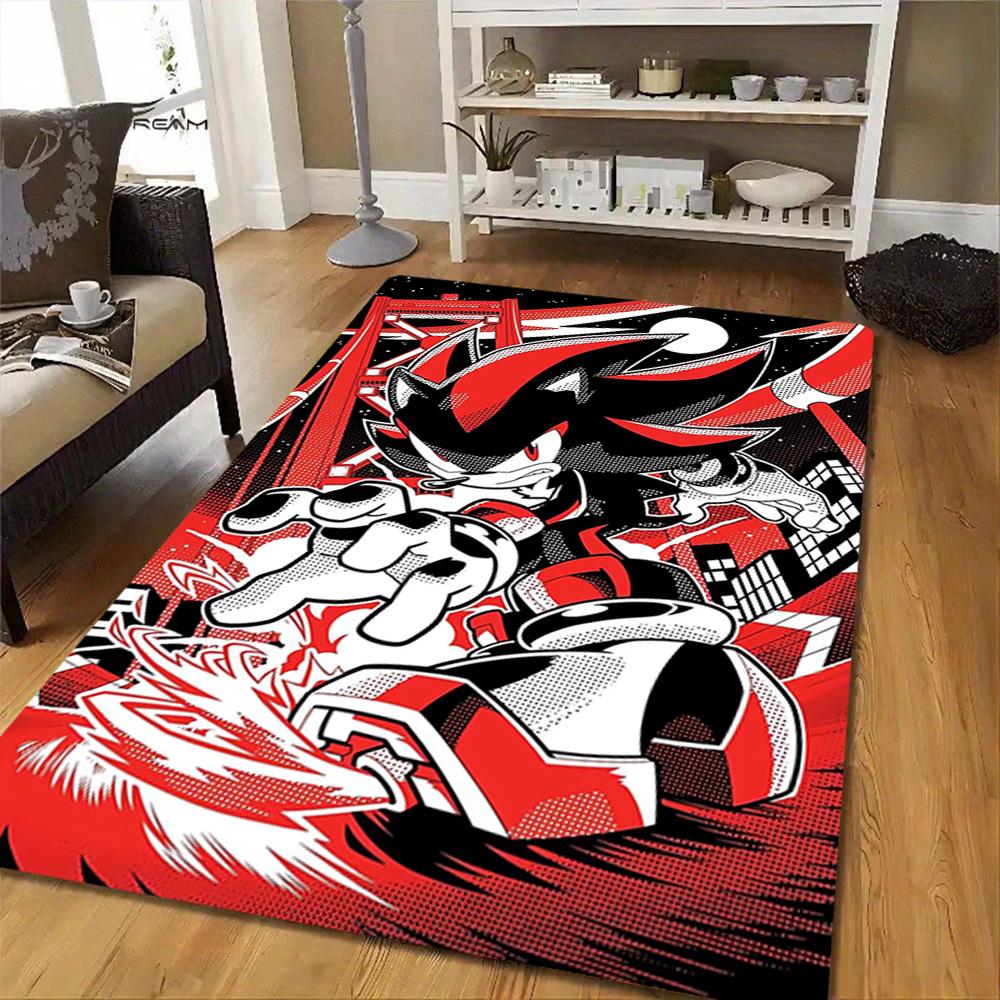 Sonic The Hedgehog Comic Art Print Decoration,Carpet,Living Room,Bedroom, Non-slip,Square rug