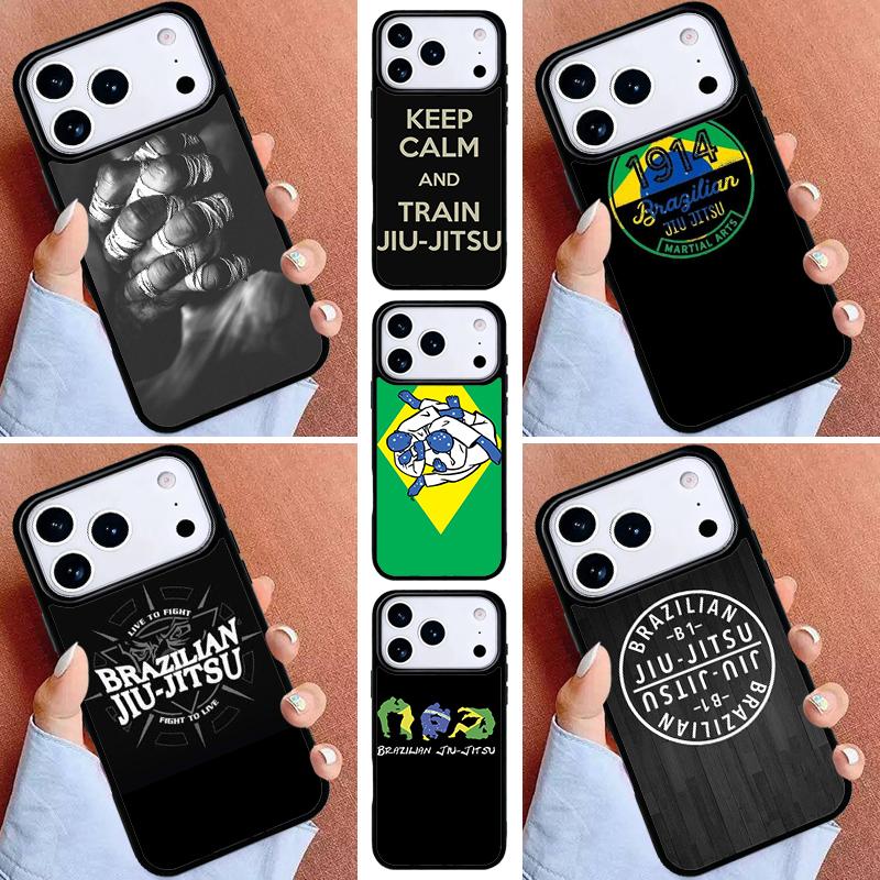 BJJ Brazilian Jiu Jitsu Art Phone Case for iPhone 16e 15 14 13 12 17 Pro Max Plus Air 17pro Cover Coque