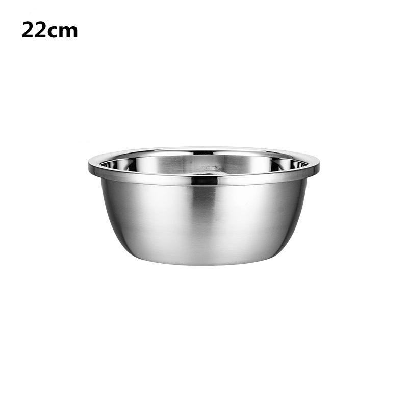 Thicken 304 Stainless Steel Salad Egg Mixing Bowls with Lid Flour Soup Bowl European Kitchen Utensils Vegetable Fruit Basin