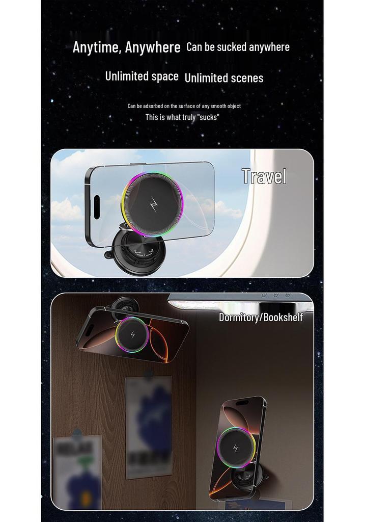 Magnetic 360° Foldable Wireless Car Charging Phone Stand